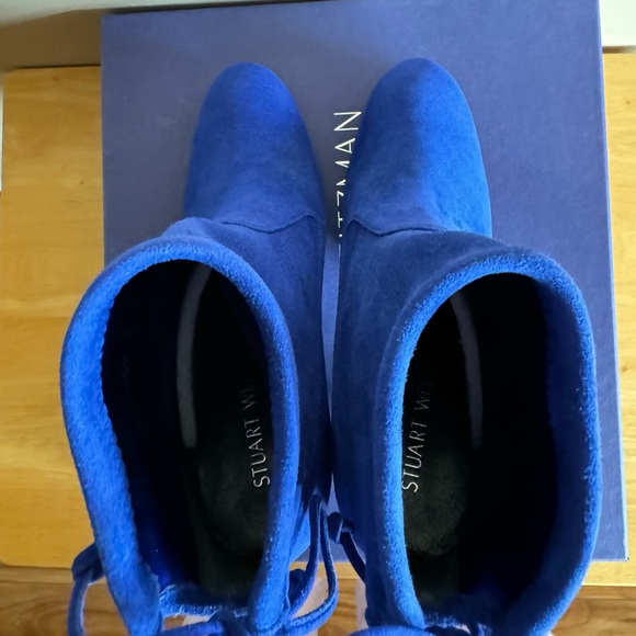 *SOLD* Stuart Weitzman Blue Suede Booties - Picture 6 of 9